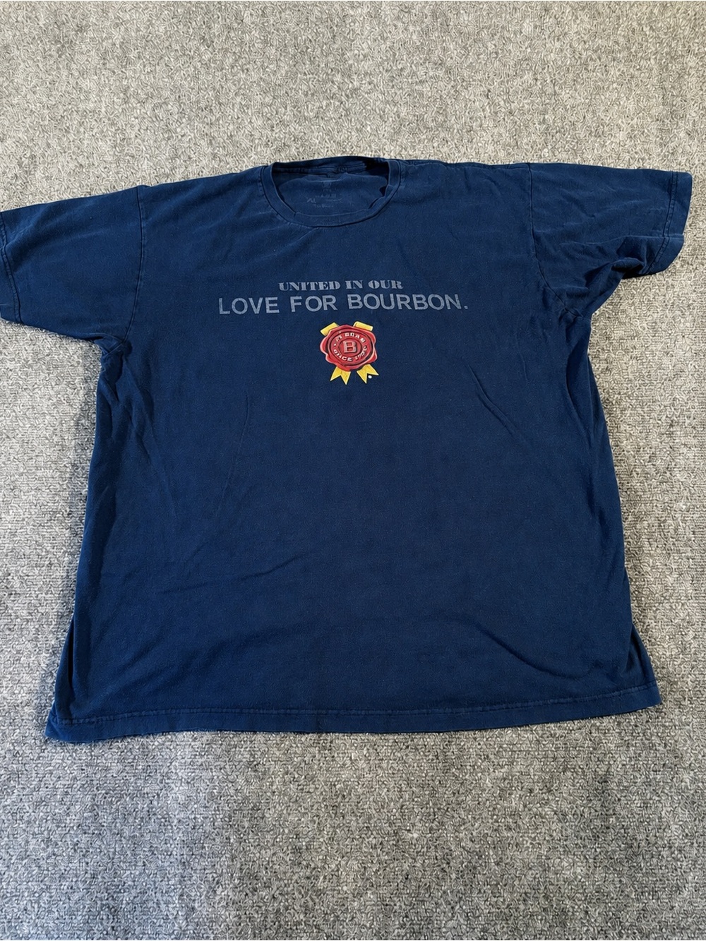 Jim Beam Men’s XL Bourbon Graphic Tee Dark Navy Distressed